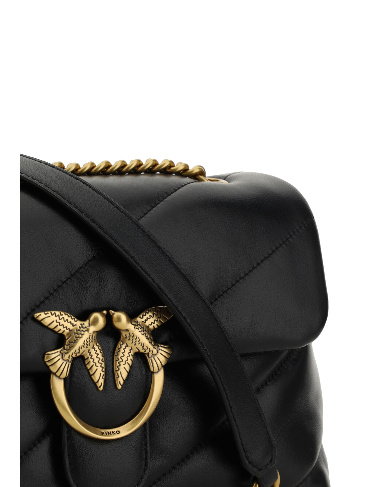 Elegant Black Leather Quilted Shoulder Bag