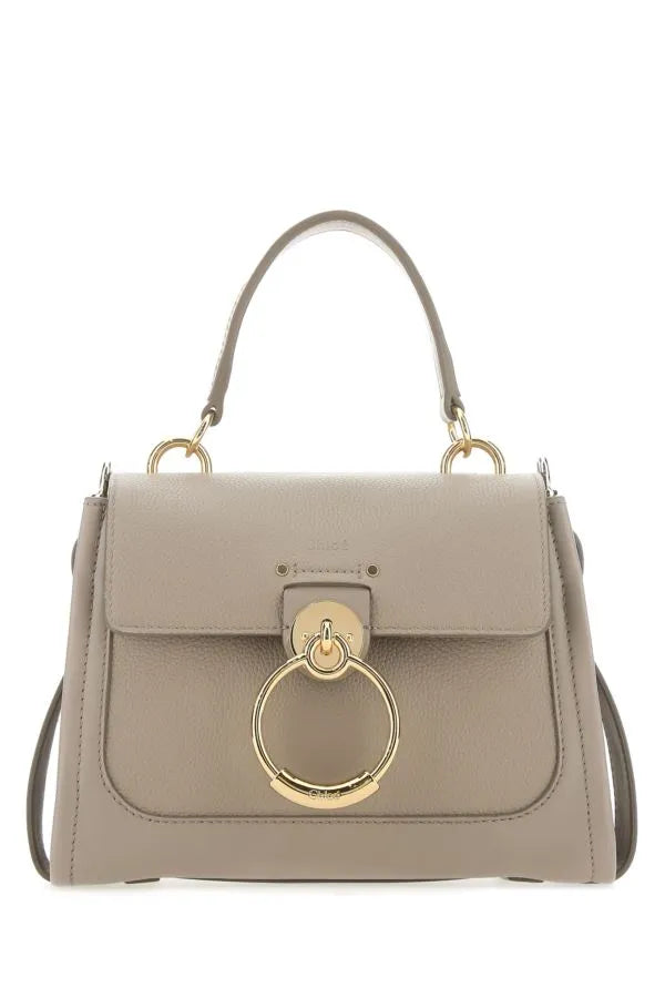 Elegant Motty Grey Calfskin Tess Handbag