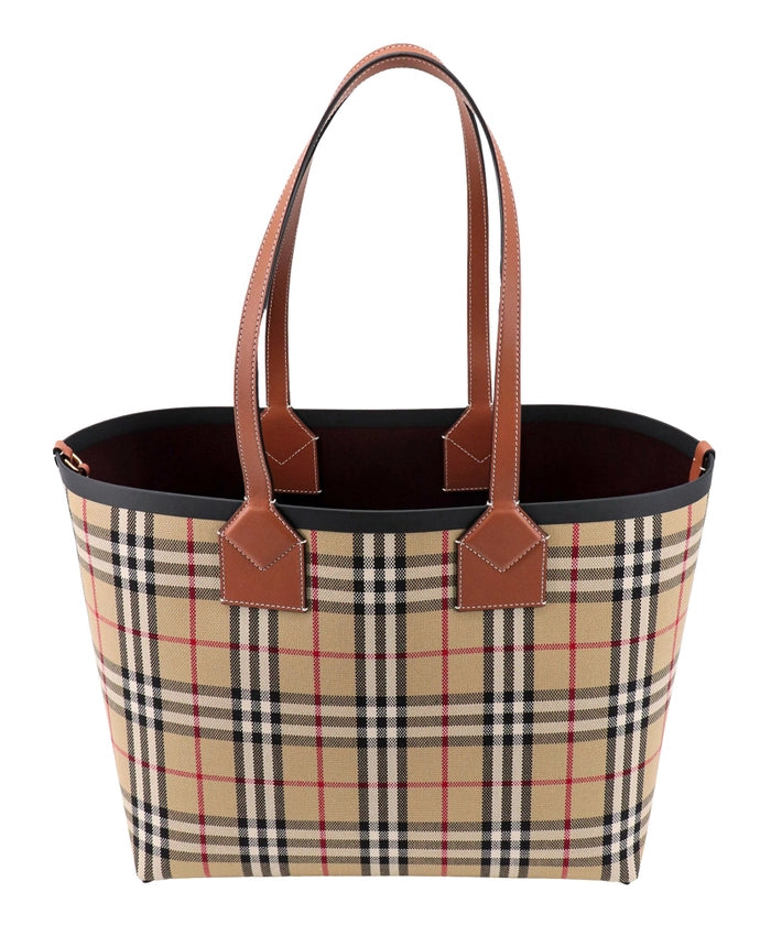 Chic Check Embroidered Cotton Tote Bag