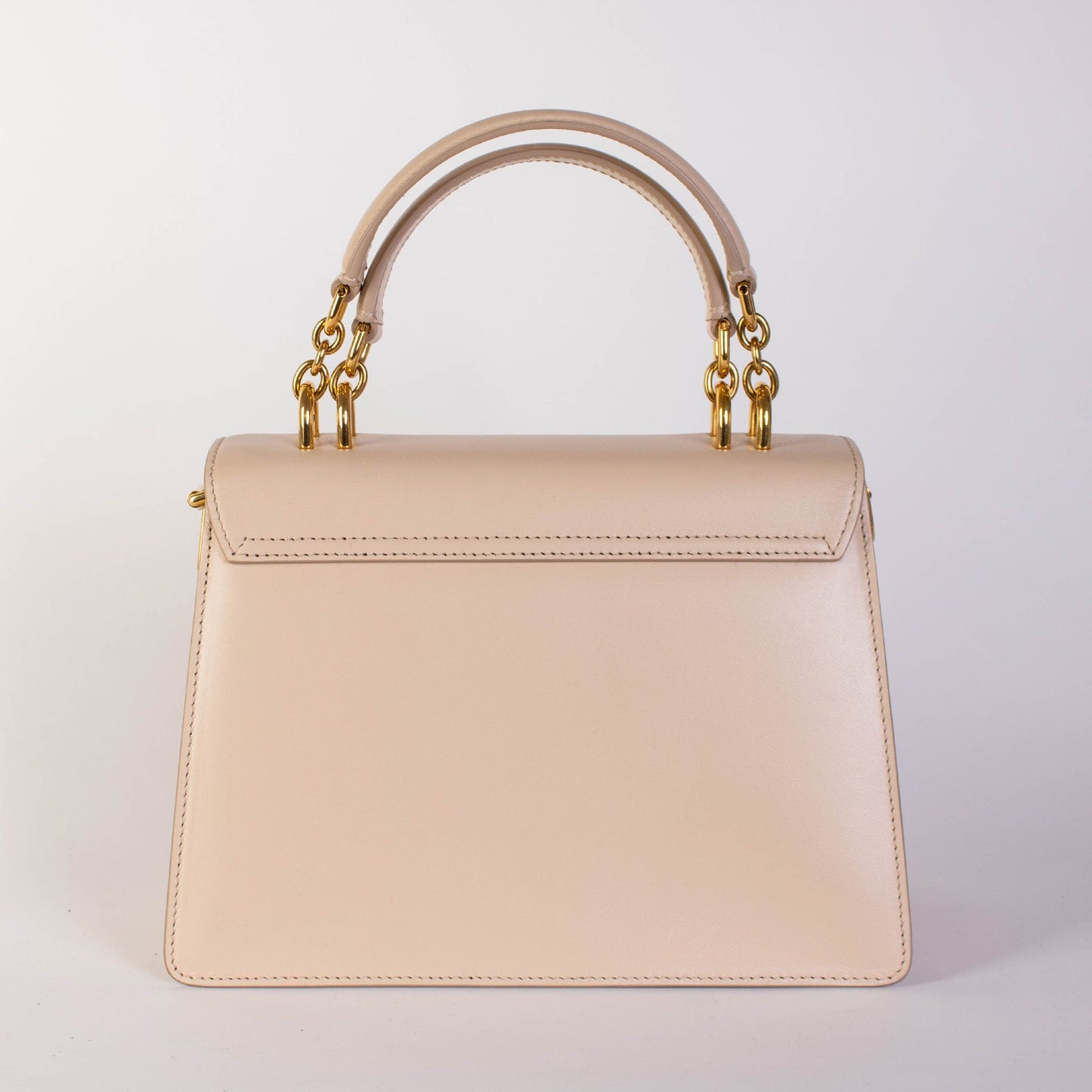 Elegant Beige Leather Welcoming Handbag