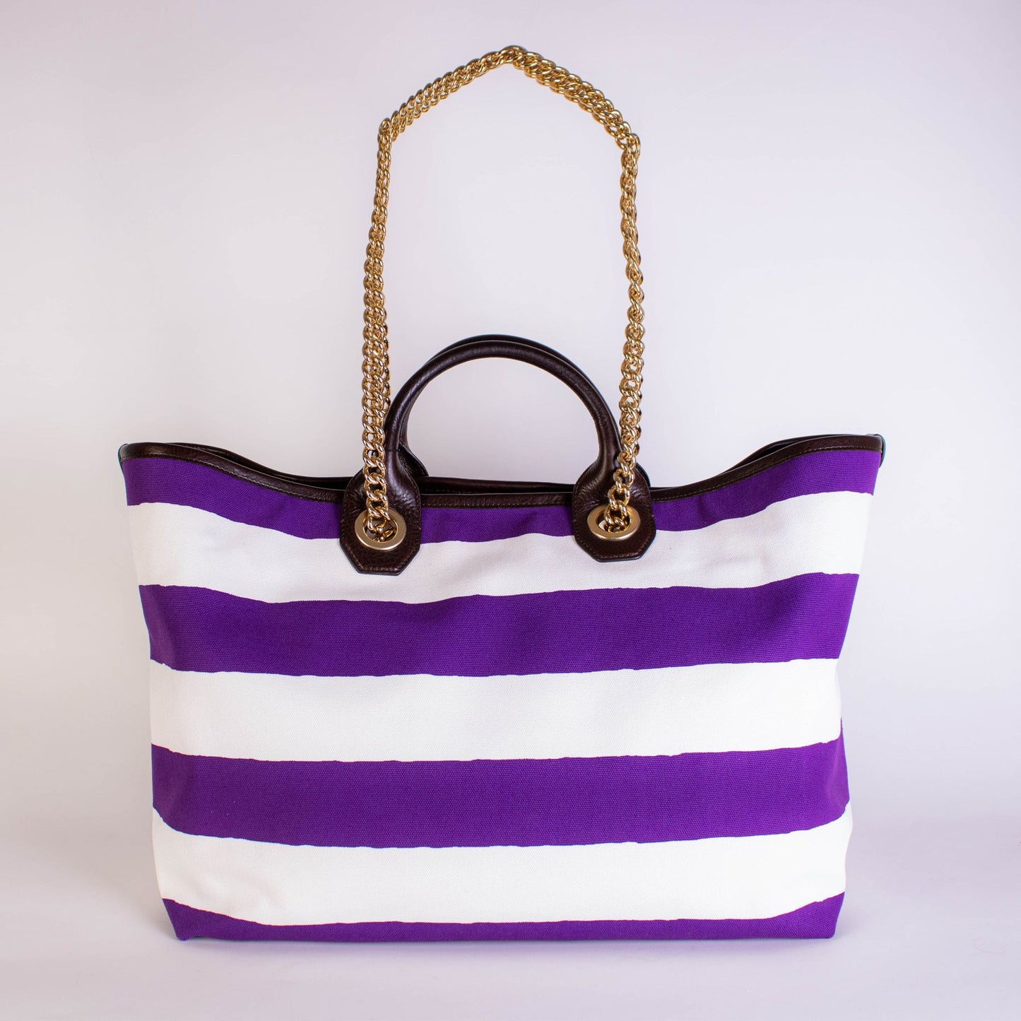 Elegant Striped Over Beach Handbag