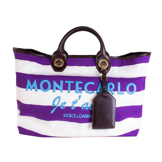 Elegant Striped Over Beach Handbag