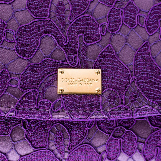 Elegant Purple Lace Clutch Bag