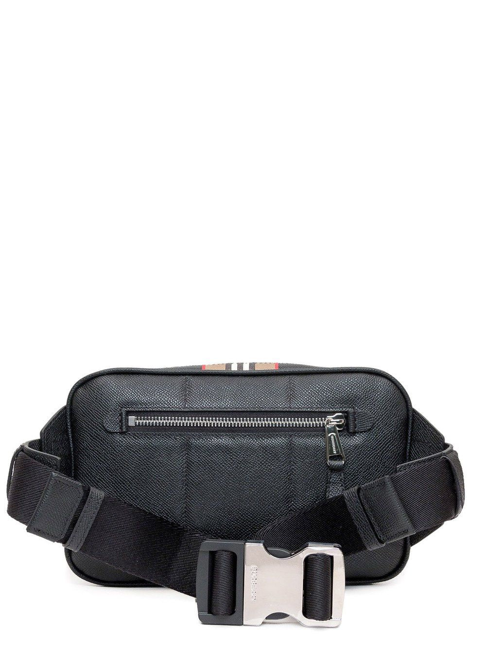 Elegant Black Calf Leather Belt Bag