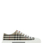 Elegant Beige Check Low-Top Sneakers