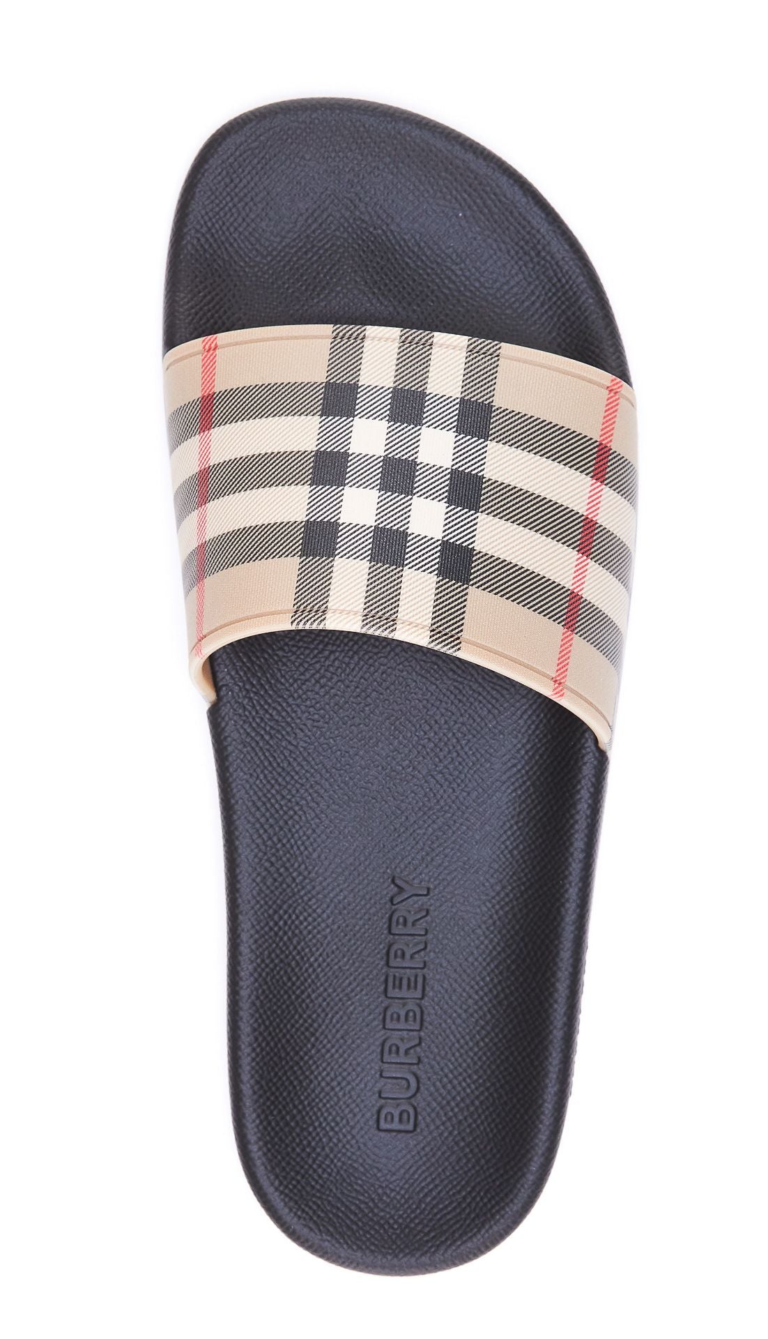 Elegant Beige Vintage Check Slides