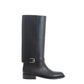 Equestrian Style Luxe Black Leather Boots