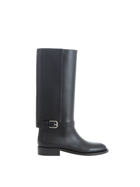 Equestrian Style Luxe Black Leather Boots