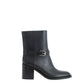 Elegant Leather Ankle Boots with Chic Buckle Detail