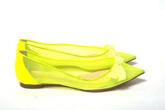 Fluro Yellow Flat Point Toe Shoe