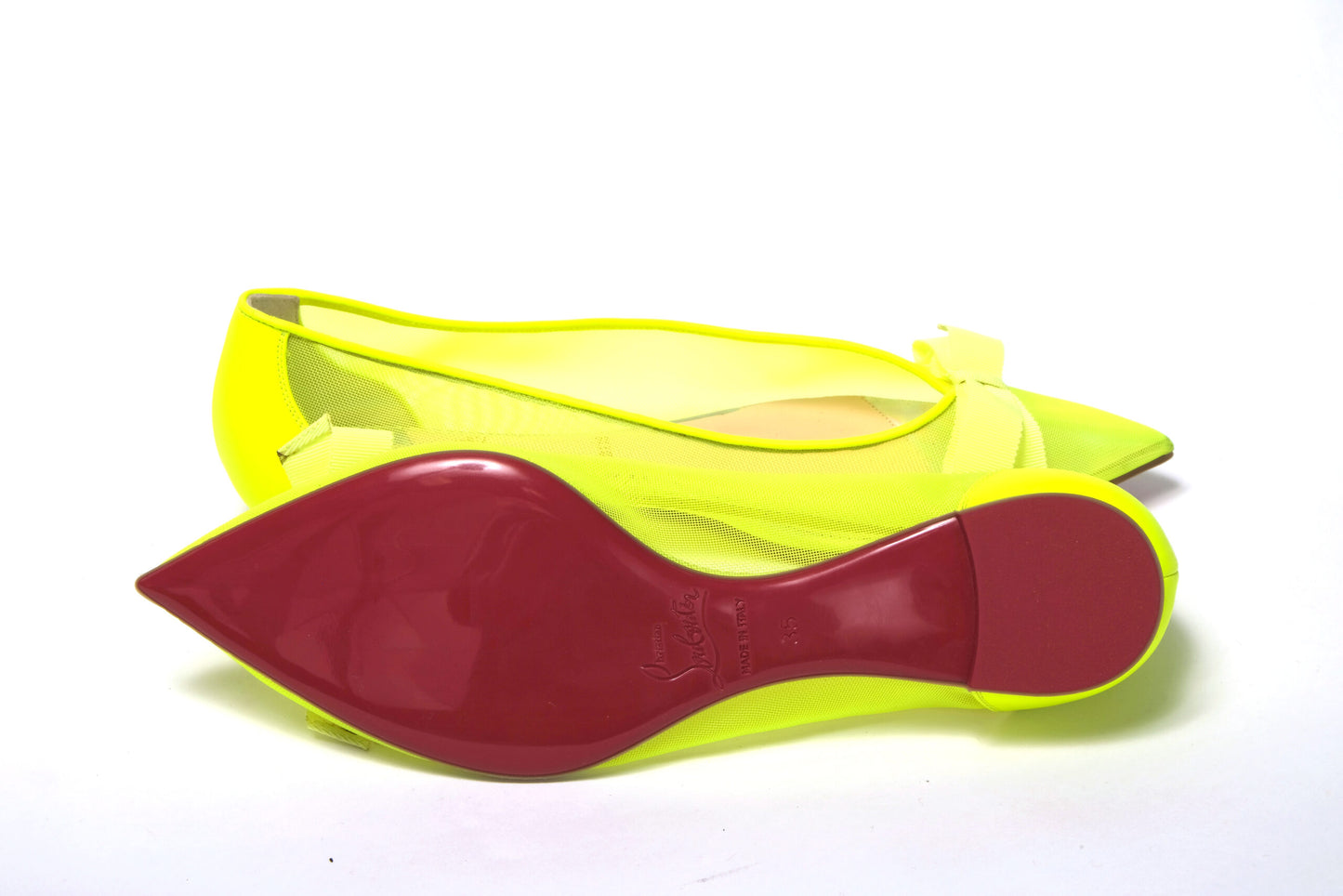 Fluro Yellow Flat Point Toe Shoe