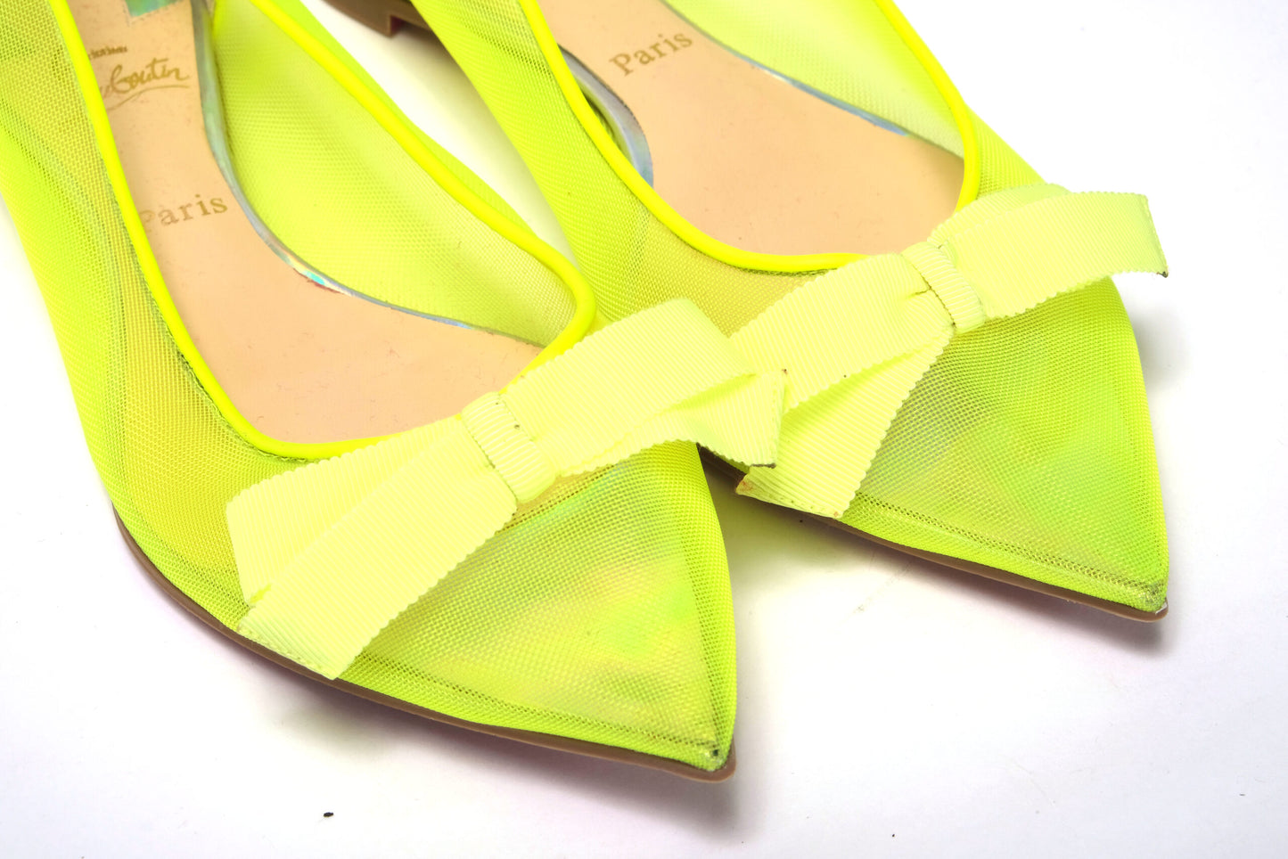 Fluro Yellow Flat Point Toe Shoe