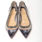 Multicolor Print Silver Flat Point Toe Shoe