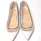 Bianco White silver Flat Point Toe Shoe
