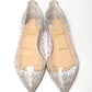 Silver Crystals Flat Point Toe Shoe