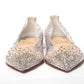Silver Crystals Flat Point Toe Shoe