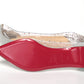 Silver Crystals Flat Point Toe Shoe