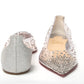 Silver Crystals Flat Point Toe Shoe