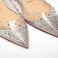 Silver Crystals Flat Point Toe Shoe