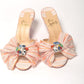 Multicolor Kitten Heel Studded Flat Shoes