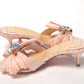 Multicolor Kitten Heel Studded Flat Shoes