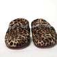 Black Brown Leapord Print Open Back Loafer