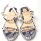 multicolor Multi Print And Stud Embellished Platform Sandal