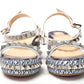 multicolor Multi Print And Stud Embellished Platform Sandal