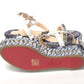 multicolor Multi Print And Stud Embellished Platform Sandal