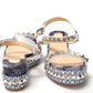 multicolor Multi Print And Stud Embellished Platform Sandal