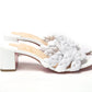 White Plaited High Heel Sandals