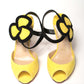 Yellow Black Peep Toe Flower Sandal
