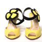 Yellow Black Peep Toe Flower Sandal