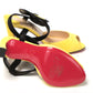 Yellow Black Peep Toe Flower Sandal