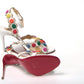 White Multicolor Spot Design High Heels Shoes Sandal