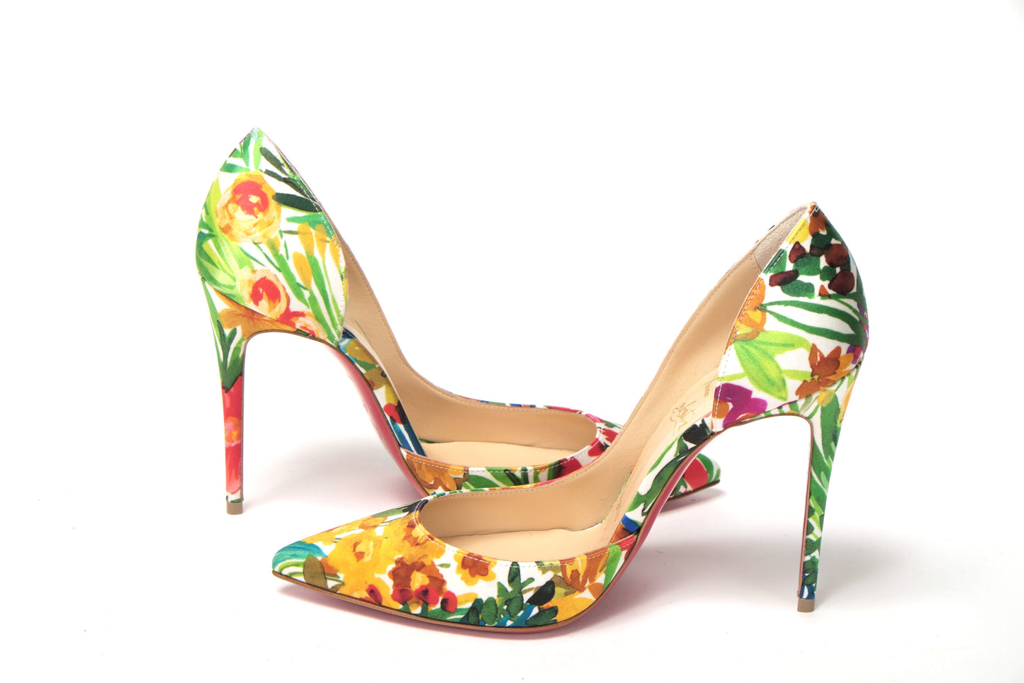 Multicolor Flower Printed High Heels Pumps Shoes