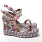 Multicolor Pyraclou 110 Patent High Heel Wedge