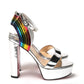 Silver/Multi Arendisc Alta Platform Heel
