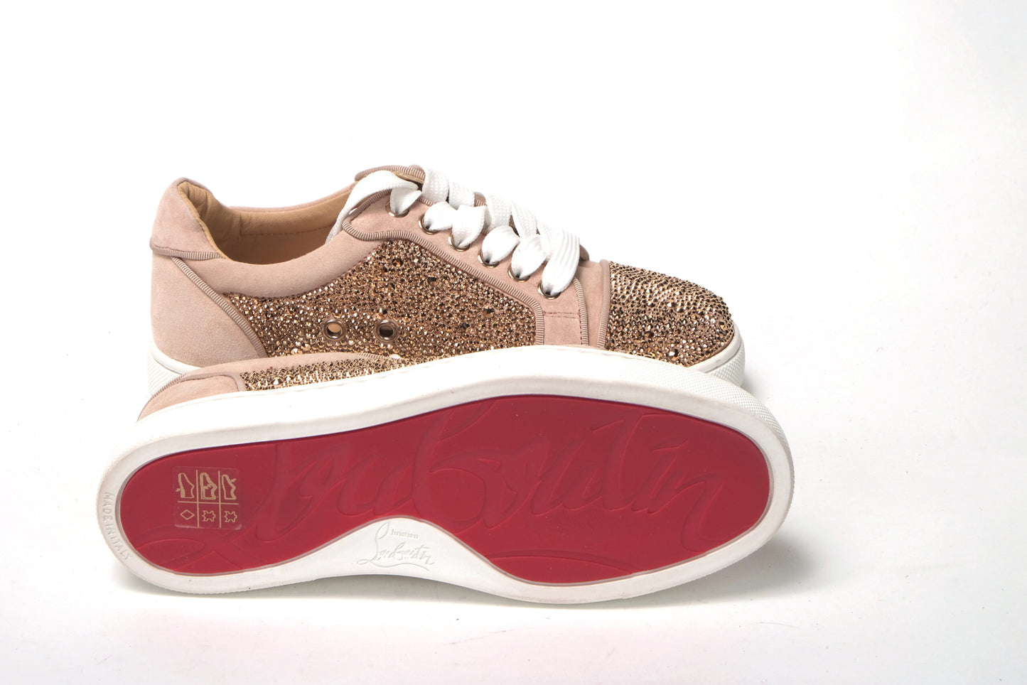 Antoinette Rose Gold Embellished Sneakers