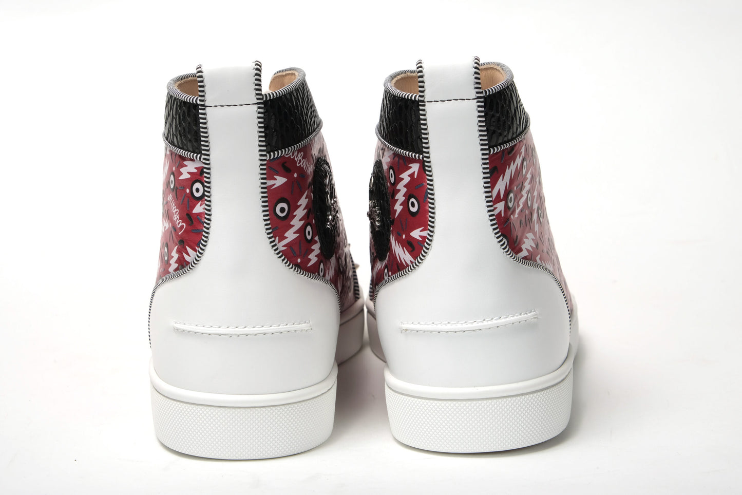 Version Loubi Red/Black Lou Spikes Orlato Flat Shoes