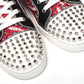 Version Loubi Red/Black Lou Spikes Orlato Flat Shoes