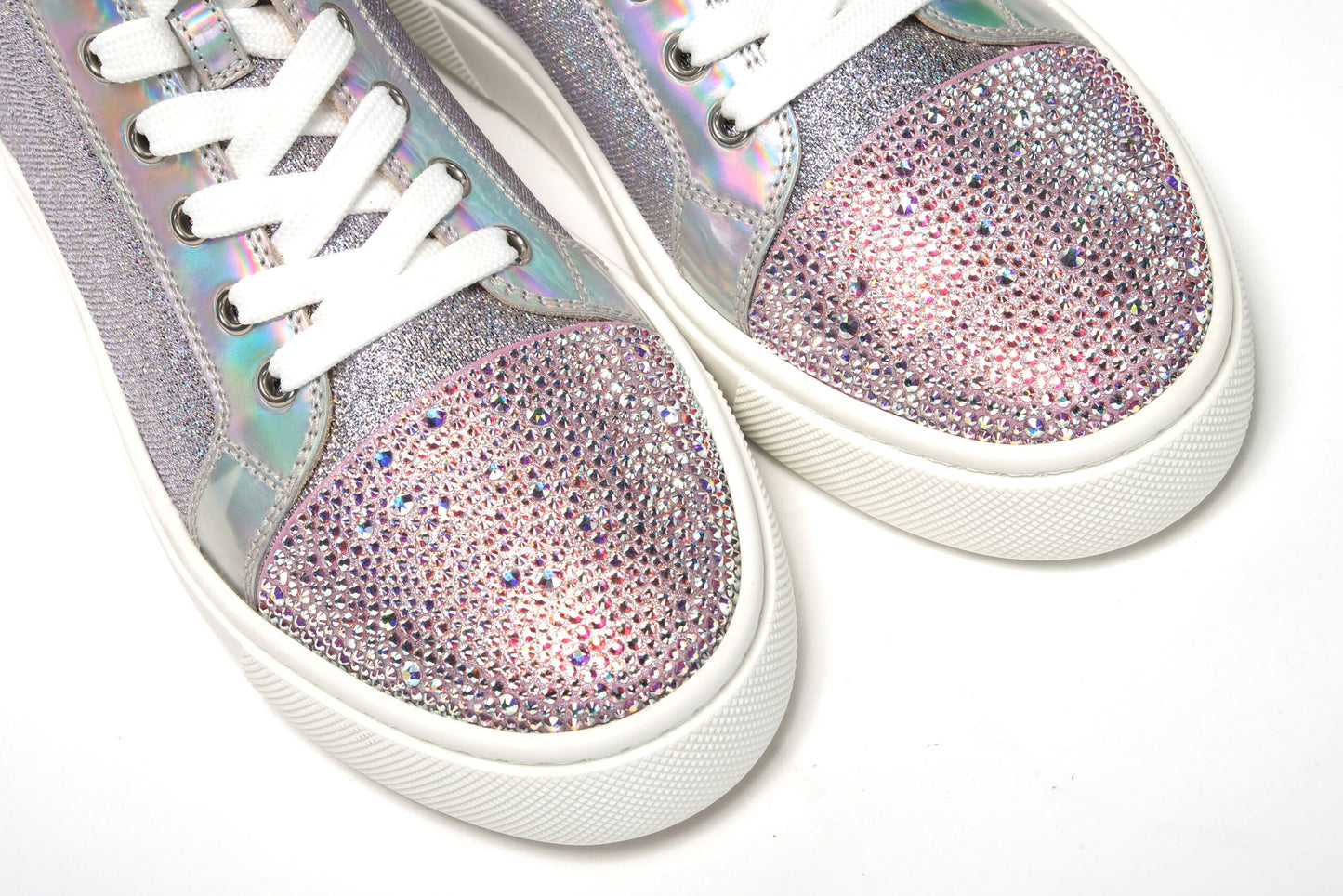 AB Silver Super Lou Strass Flat Shoes