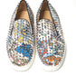 White/Multi Silver Rollerboat Flat Crepe Shoes