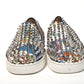 White/Multi Silver Rollerboat Flat Crepe Shoes