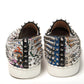 White/Multi Silver Rollerboat Flat Crepe Shoes