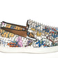 White/Multi Silver Rollerboat Flat Crepe Shoes