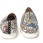 White/Multi Silver Rollerboat Flat Crepe Shoes