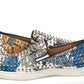 White/Multi Silver Rollerboat Flat Crepe Shoes