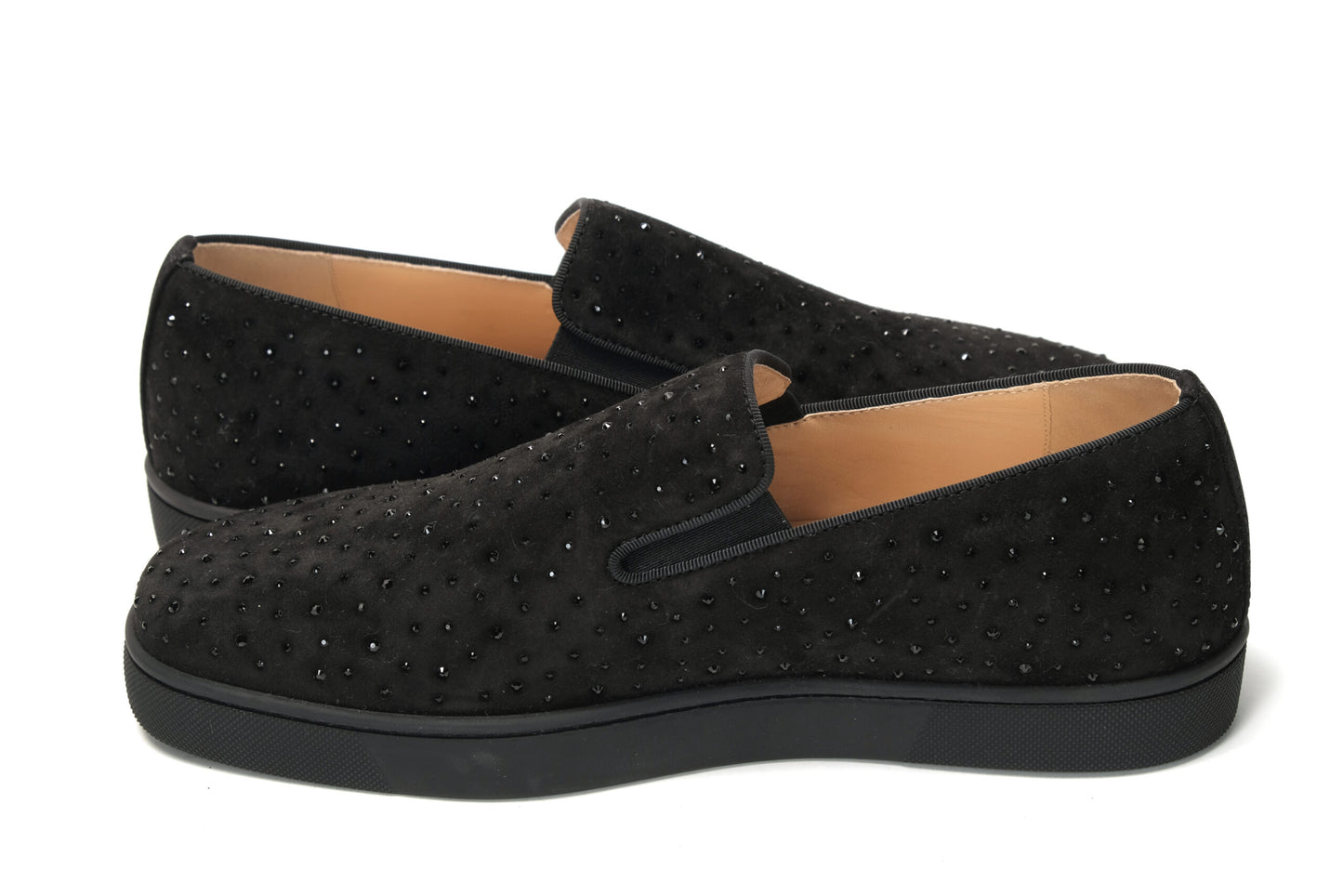 Black Boat Man Flat Veau Shoes