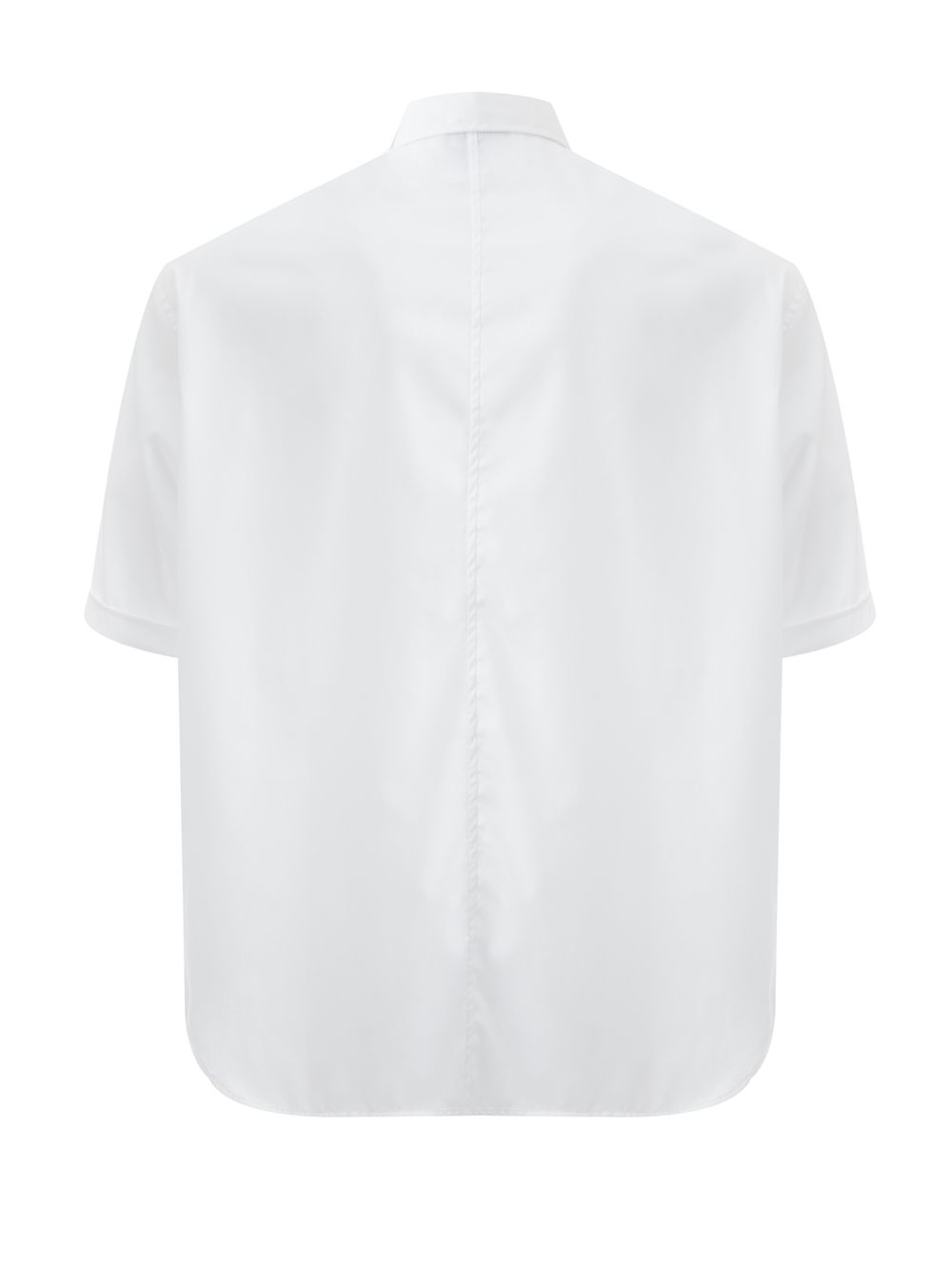 Elegant White Cotton Shirt with Short Sleeves